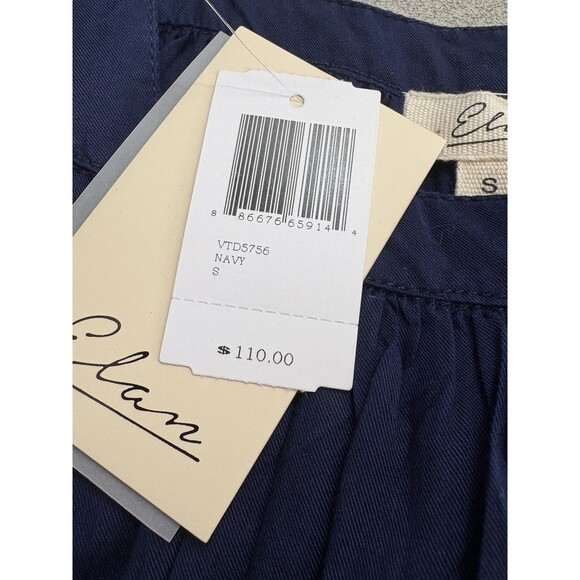 Elan Designer Navy NWT Blue Puff Sleeve Baby Doll Dress Womans Small Square Neck - Picture 2 of 9